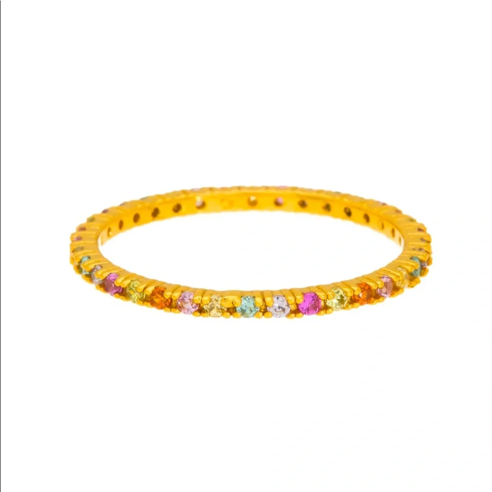 NWOT BAUBLEBAR 🌈 18K Gold Vermeil CZ Eternity Band Ring